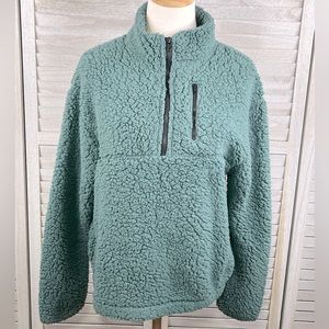 WALLFLOWER Teddy Fleece Pullover 1/4 Zip
Teal-Large